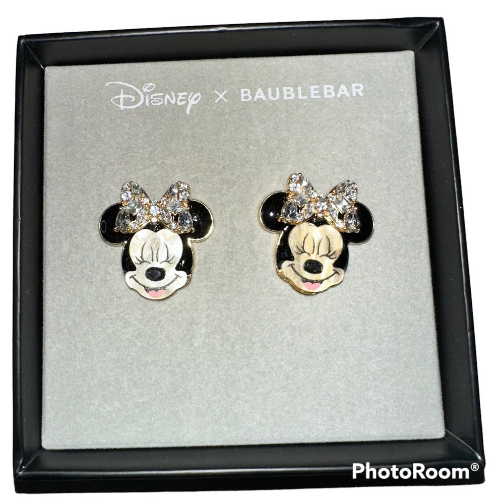 Disney Baublebar Minnie Mouse Stud Earrings New